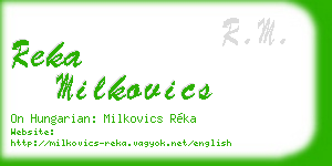 reka milkovics business card